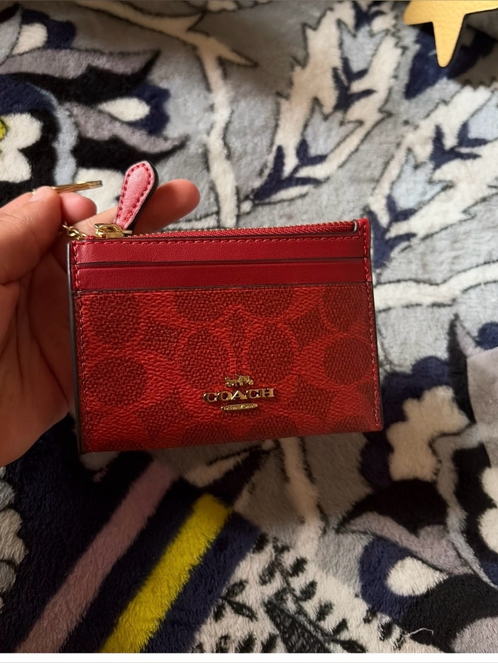 Coach card wallet red